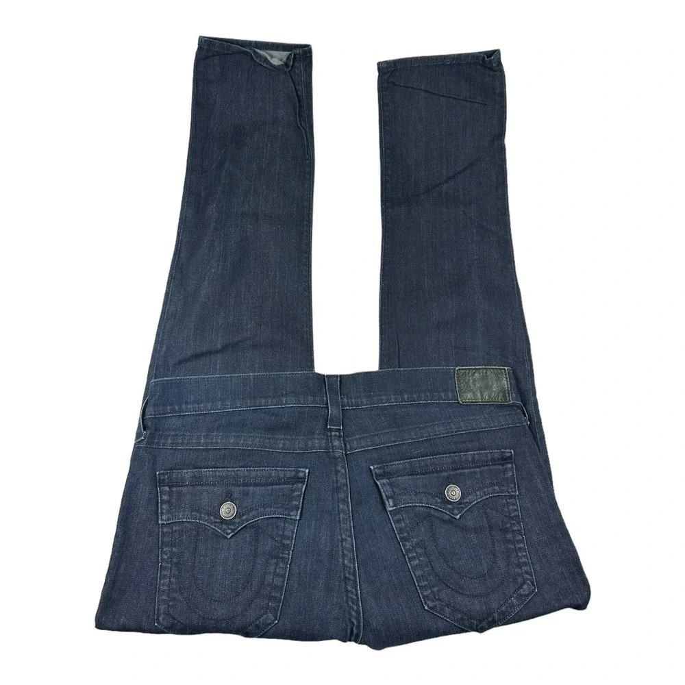 True Religion Geno Dark Wash Straight Flap Pocket Mens Jeans 38x33 5M2VJGLM00482